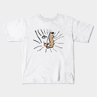 Cubist Line Art Abstract Portrait Kids T-Shirt